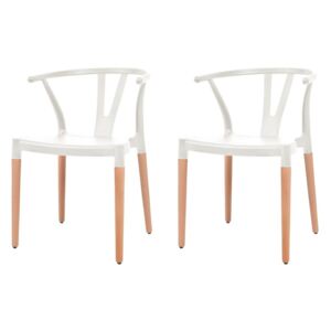 Jedálenské stoličky 2 ks, biele, plast