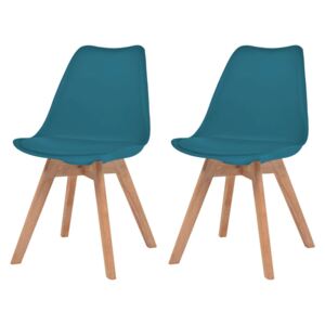 Jedálenské stoličky 2 ks, tyrkysové, umelá koža