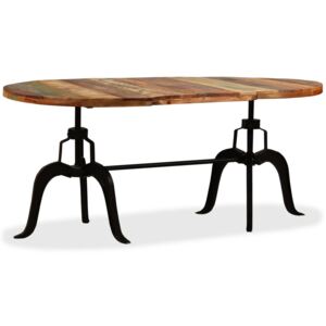 Jedálenský stôl, masívne recyklované drevo a oceľ, 180 cm