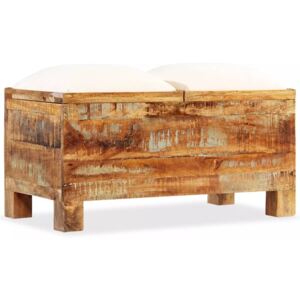 Úložná lavica z recyklovaného dreva, 80x40x40 cm