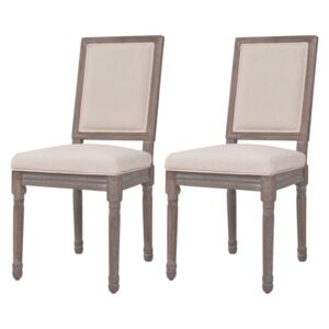 Jedálenské stoličky 2 ks, krémovo biele, látka