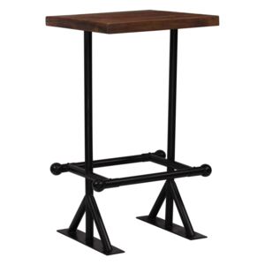 Barový stôl, masívne recyklované drevo, tmavohnedý, 60x60x107 cm