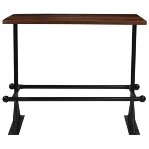 Barový stôl, masívne recyklované drevo, tmavohnedý, 180x70x107 cm