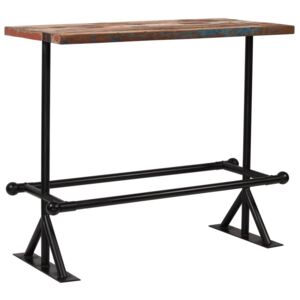 Barový stôl, masívne recyklované drevo, viacfarebný, 120x60x107 cm