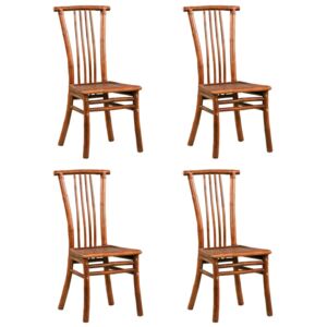 Jedálenské stoličky, 4 ks, bambusové, 43x56x98 cm, hnedé