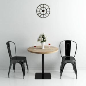 Bistro stolík, MDF a oceľ, okrúhly, 80x75 cm, dubová farba
