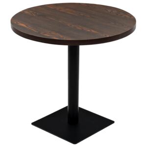 Bistro stolík, MDF a oceľ, okrúhly, 80x75 cm, tmavý popolový