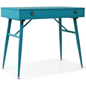Písací stôl so zásuvkou, 90x50x76,5 cm, starožitná zelená