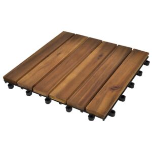 Podlahové dlaždice z akáciového dreva, vertikálny vzor 30x30 cm 20 ks