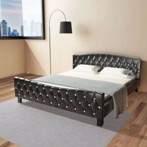 Manželská posteľ s matracom s pamäťovou penou, čierna, 180x200 cm