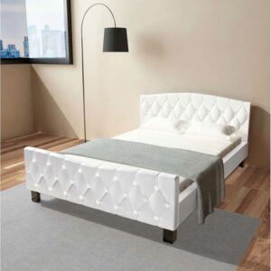Manželská posteľ s matracom s pamäťovou penou, biela, 140x200 cm