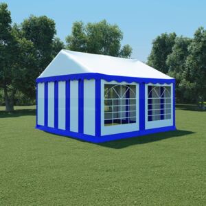Záhradný stan z PVC, 4x4 m, modro-biely