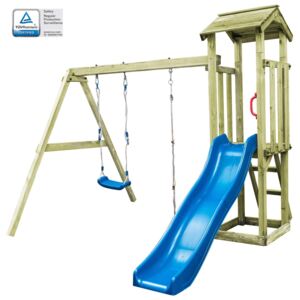 Detské ihrisko+rebrík šmýkačka hojdačka 251x242x218cm FSC drevo