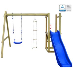 Detské ihrisko+šmýkačka, rebríky, hojdačka 242x237x175cm, drevo