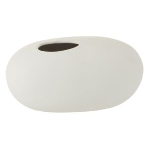 Biela keramická oválna váza Matt White L - 25 * 15 * 13 cm