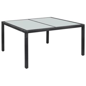 Záhradný stôl, čierny 150x90x75 cm, polyratan