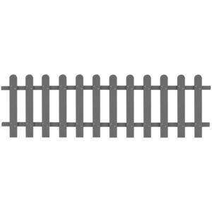 Drevoplastový latkový plot, 200 x 60 cm, sivý