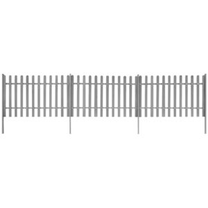 Šedý plot z WPC so stĺpikmi, 6 m dlhý a 100 cm vysoký, 3 ks