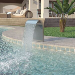 Strieborná bazénová fontána, nehrdzavejúca oceľ, 45x30x60cm