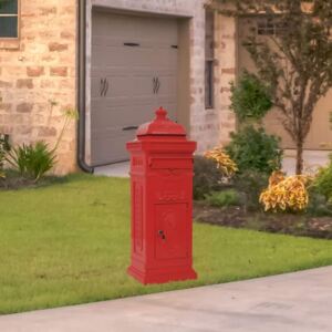 Hliníková poštová schránka vo vintage štýle odolná voči hrdzi červená