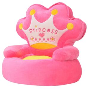 Detské plyšové kreslo "Princess", ružové
