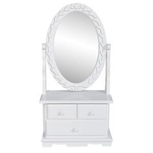 Toaletný stolík s oválnym polohovateľným zrkadlom, MDF