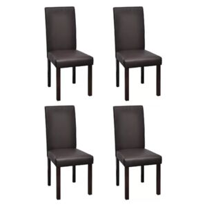 Jedálenské stoličky z hnedej umelej kože 4 ks