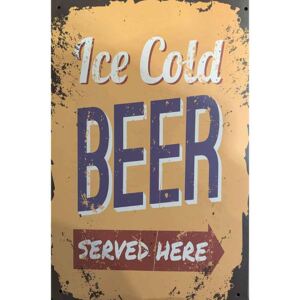 Ceduľa Ice Cold Beer Served Here 30cm x 20cm Plechová tabuľa