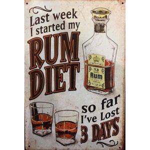 Ceduľa Rum Diet 30cm x 20cm Plechová tabuľa