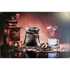 Ceduľa Coffe mlynček 30cm x 20cm Plechová tabuľa