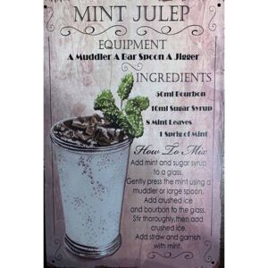 Ceduľa Mint Julep 30cm x 20cm Plechová tabuľa