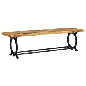 Jedálenská lavička z mangového dreva a liatiny 160x45x45 cm