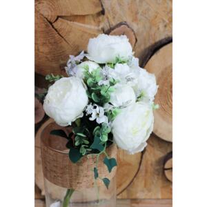 Biela umelá kytica anglických ruží 50cm