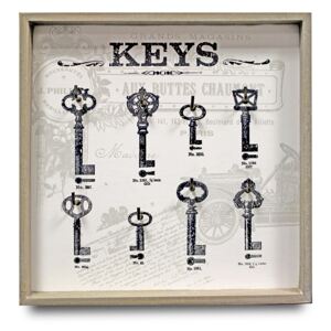 Vešiak na kľúče keys šedá 31x31x3.5cm 77779