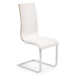Jedálenská stolička K104 (biela + dub sonoma). Akcia -9%. Vlastná spoľahlivá doprava až k Vám domov
