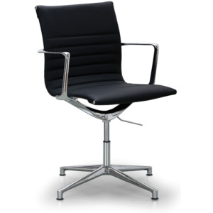 Kožená konferenčná stolička EXCLUSIVE II, čierna