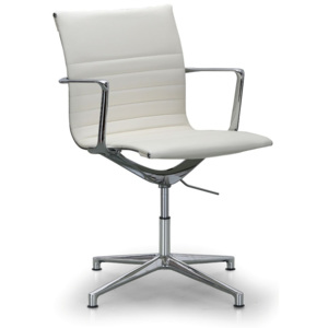 Kožená konferenčná stolička EXCLUSIVE II, biela