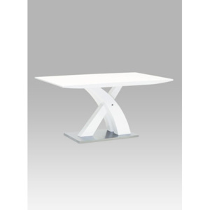 Jídelní stůl 150x90 cm, vysoký lesk bílý HT-651 WT Autronic