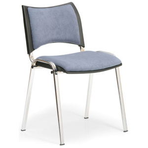 Konferenčná stolička SMART - chrómované nohy, bez podpierok rúk, sivá