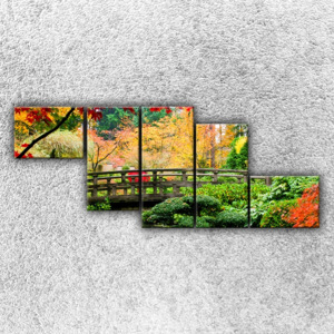 Xdecor Most v parku 2 - Päťdielny obraz (170 x 70 cm)