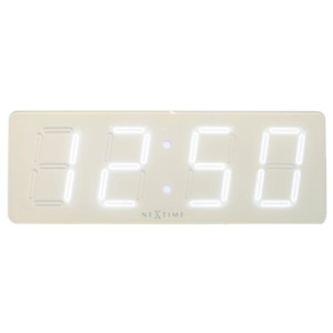 Designové nástěnné digitální LED hodiny 3059wi Nextime White D 52cm