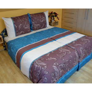Brotex Prehoz na posteľ dvojlôžkový Rozeta tyrkys, Výber rozmeru: 240x200cm