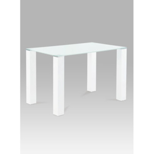 Jídelní stůl 120x75 cm, bílé sklo / vysoký lesk bílý AT-1055 WT Autronic