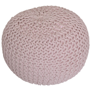 BallDesign Pletený PUF BALL, svetlo ružový