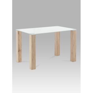 Jídelní stůl 120x75 cm, bílé sklo / san remo AT-1055 SRE Autronic