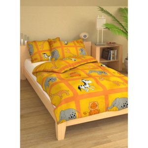 Brotex Povlečení dětské bavlna velká postel Safari oranžové, Výber zapínanie: zips