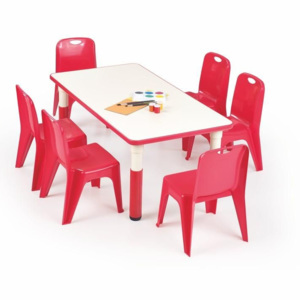 Halmar Dětský stolek Simba, obdelník barva červená