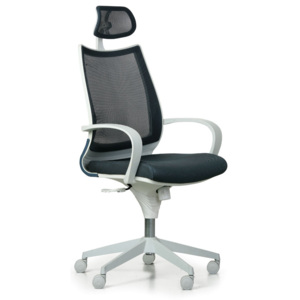 Kancelárska stolička Futura, tmavo sivá/biela