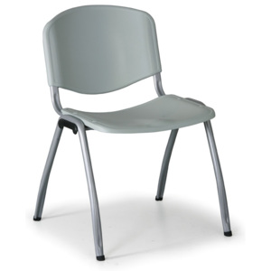 Konferenčná stolička LIVORNO čalúnená eko-kožou, sivá