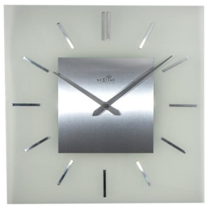 Designové nástěnné hodiny řízené signálem DCF 3148 Nextime Stripe Square 40cm